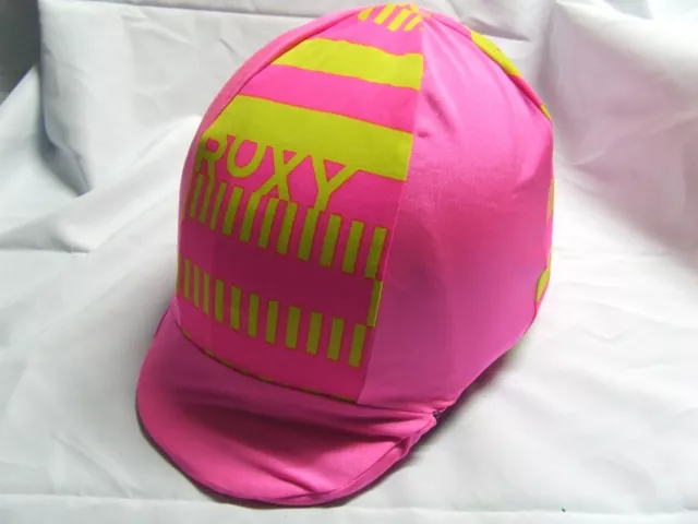 Ecotak Lycra Horse Helmet Cover - Pink & Yellow Roxy Ecotak