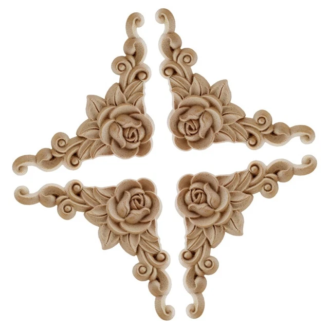 Home Decor Wooden Applique Wooden Decoration Corner Applique Furniture Applique
