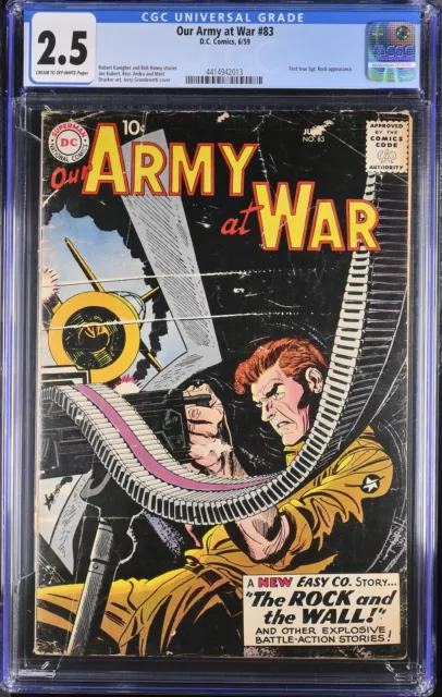 Our Army at War #83 - D.C. Comics 1959 CGC 2.5 First true Sgt. Rock appearance.