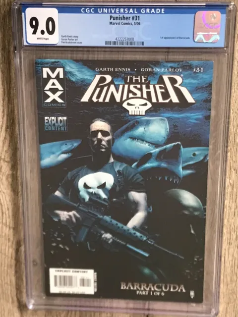 Punisher MAX #31 (2006) 1st Appearance of BARRACUDA CGC 9.0 Garth Ennis Marvel