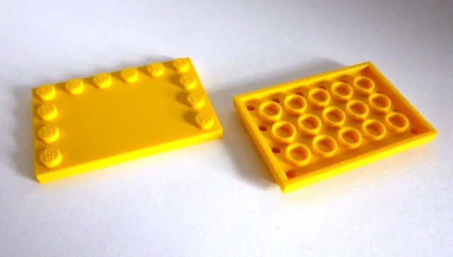 2 x LEGO®  System,Bauplatte in 4x6 gelb mit Randnoppen Neuware