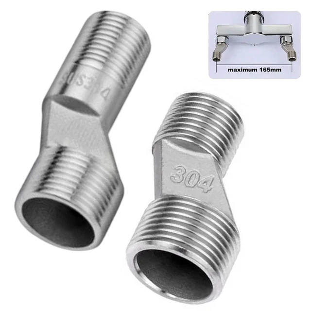 Adattatore Angolare Per Rubinetto Doccia In Acciaio Inox - Piede Curvo Regolabile, Facile Da Pulire, Per Bagno 4.9x2.4 Cm