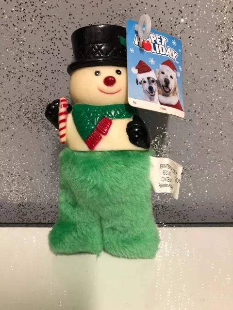 Holiday Pet Toys Snowman Dog Stuffed Squeaky Dog Toy NWT 7” Vintage