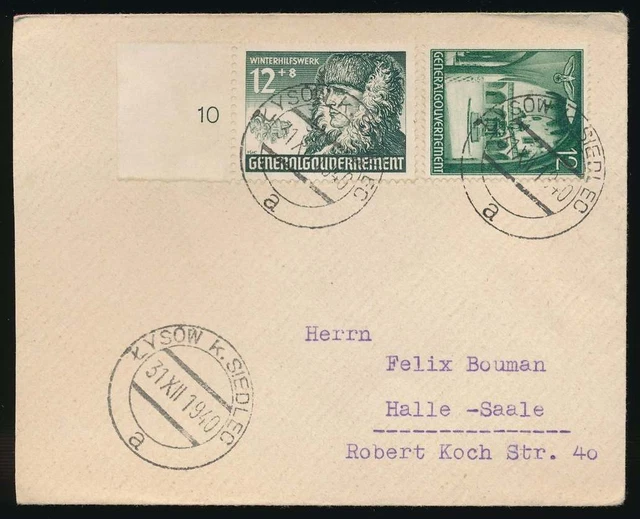 Generalgouvernement Nr. 43, 59 MiF Brief LYSOW K. SIEDLEC 1940 - HALLE #129795