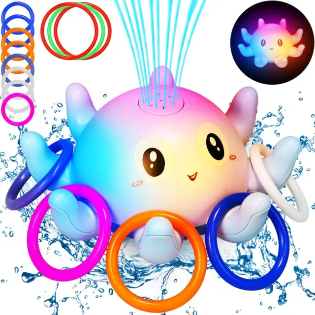 Jiosdo Badewannenspielzeug, Oktopus Spray Wasserspielzeug Baby Badespielzeug mit