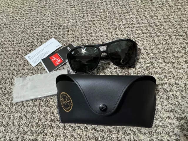 Ray Ban CATS 4000 black/green RB4128 601 60 sunglasses Authentic!