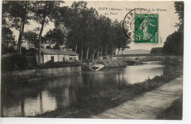 MAGENTA Epernay Dizy  - Marne - CPA 51 - DIZY le canal Péniches au port