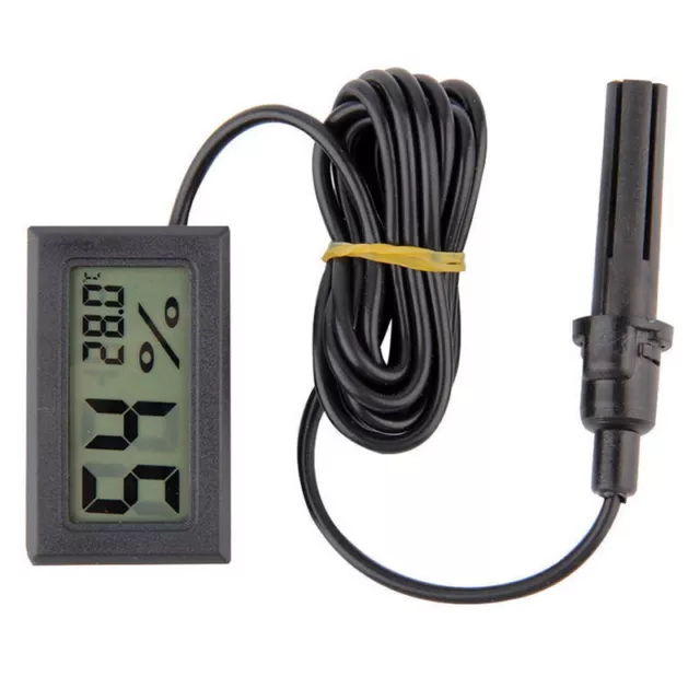 Digital LCD Thermometer Hygrometer Humidity Temperature Meter Indoor+Cable ON