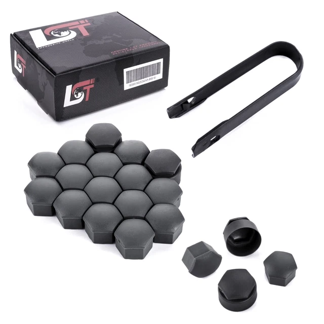 20 Capuchons Cache-Écrous 17mm | Compatible Alfa, Audi, BMW, VW, Etc. | Protection Anti-Rouille Et Poussière