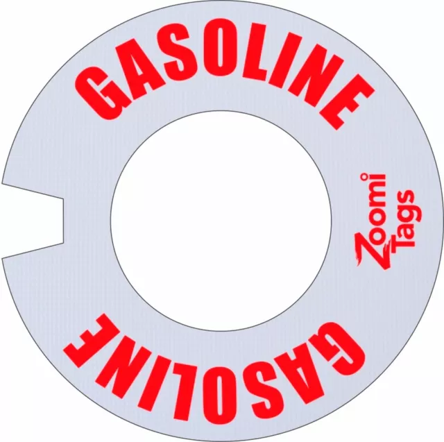 zOOmitags GAS can ID Tag GASOLINE lawnmower car auto truck fuel zoomitag label