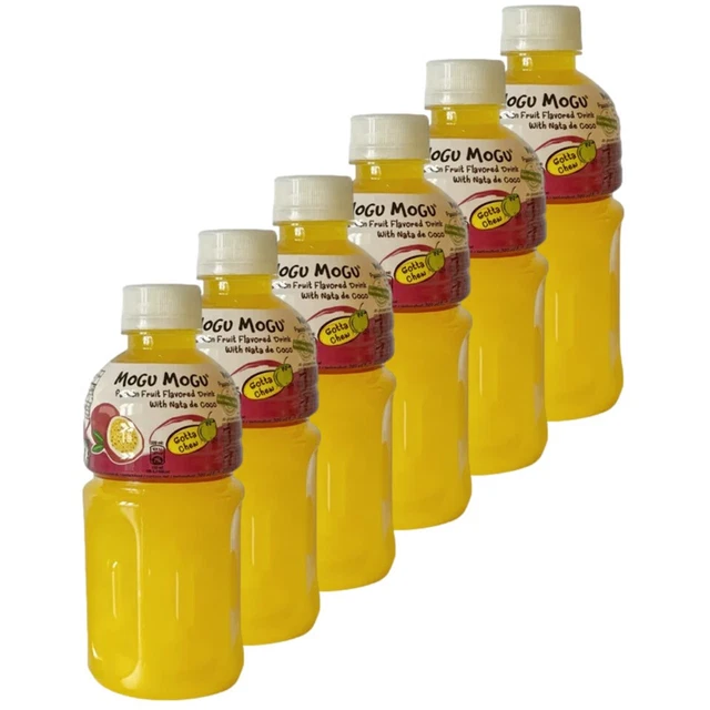 Mogu Mogu - confezione da 6 Nata de Coco Passion Drink - bevanda frutto della passione 320 ml