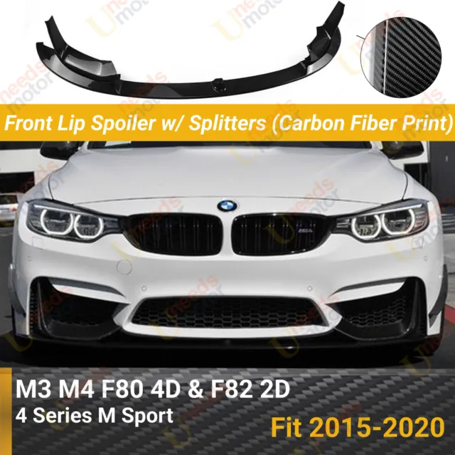 Fits 2015-20 BMW F80 M3 F82 F83 M4 MP Style Carbon Fiber Front Lip Splitter Kit
