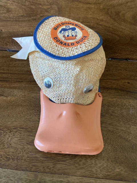 Vintage 1970s WALT DISNEY DONALD DUCK Sz LARGE Squeeking MESH HAT CAP