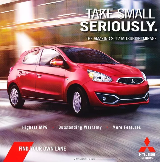 2017 Mitsubishi Mirage MPG Original Car Sales Brochure Folder