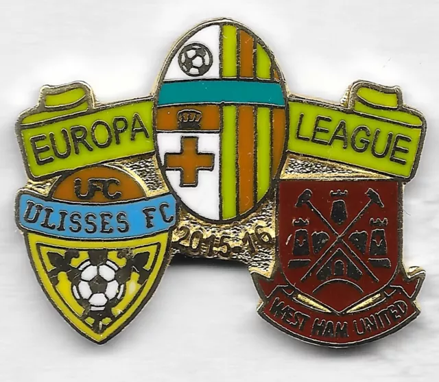 Enamel Badge - 15/16 Birkirkara Malta Ulisses FC West Ham United Europa League