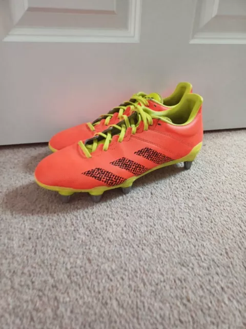 FABULOUS Boy's ADIDAS KAKARI Rugby Boots UK 8 Orange and Yellow