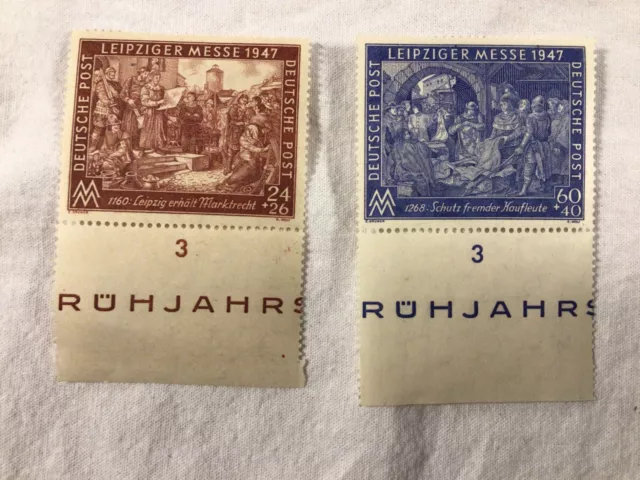 Briefmarke Alliierte Besetzung Leipziger Messe Mi.Nr. 941 & 942 postfrisch 1947