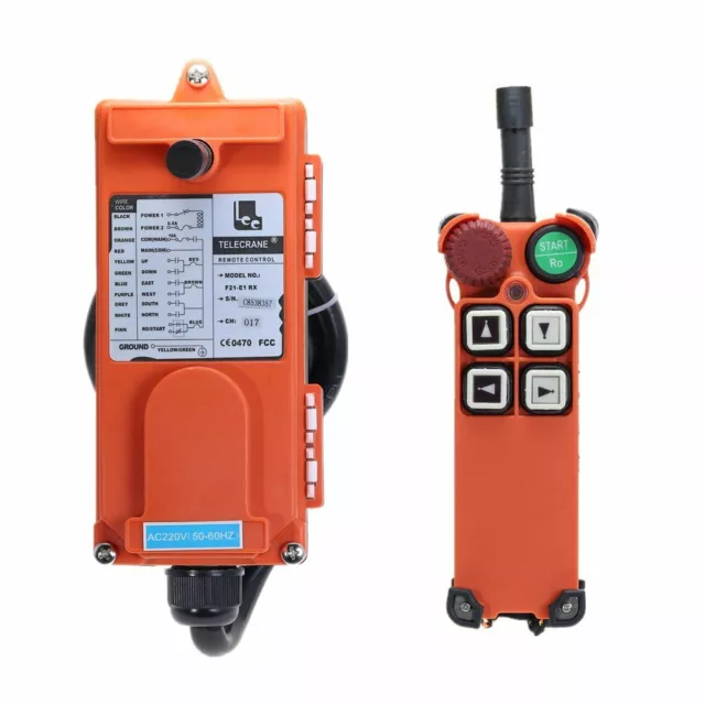 Remote wireless industrial crane remote control 4key 1 transmitter 1 receiver