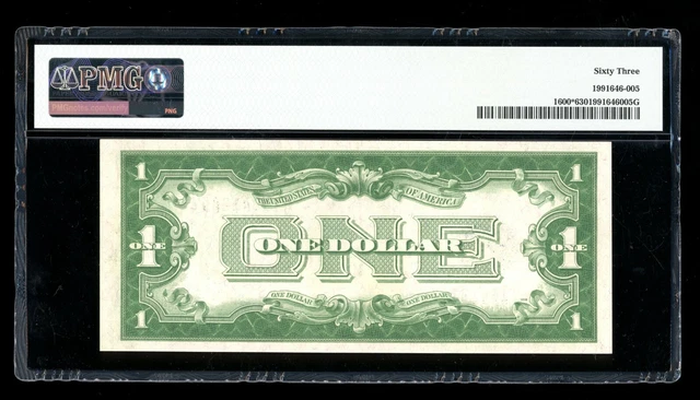 DBR 1928 $1 Silver Funnyback STAR Fr. 1600* PMG 63 Serial *11641285A 2