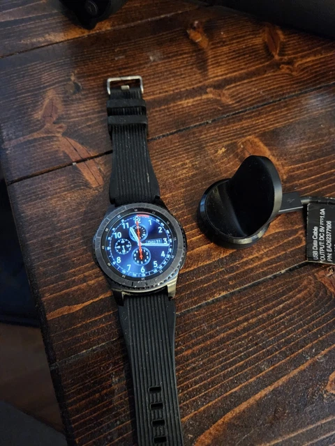 Samsung Gear S3 Frontier 46 mm Steel Case with Black Silicone Band Smart Watch -