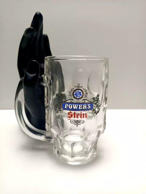 Powers Beer Stein Mug - 350ml - Man Cave Collectible Glass Powers Logo Gift Dad-