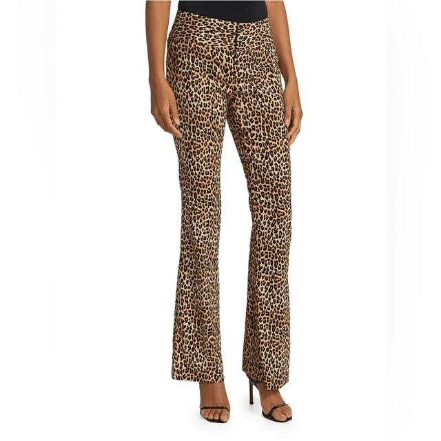 Alice + OliviaOlivia Leopard Low-Rise Stretch Bootcut Pants size 2 NWT
