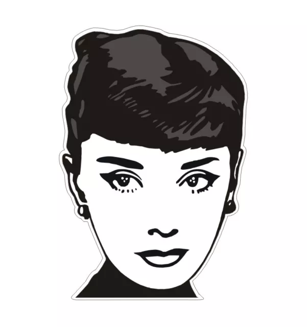 Sticker plastifié AUDREY HEPBURN  - 10cm x 7cm