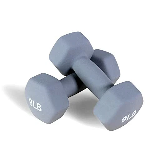Set of 2 Neoprene Dumbbell Hand Weights, Anti-Slip, Anti-roll, Hex Shape