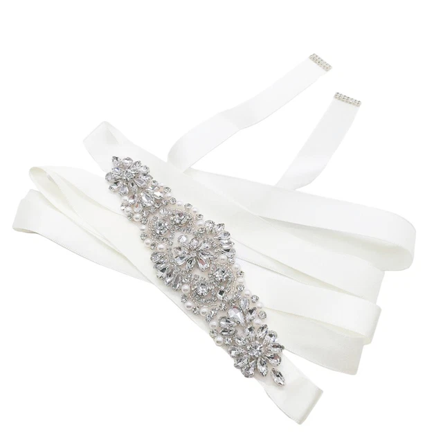 1 pz cintura nuziale donna fatta a mano strass decorazione perla cintura abito formale