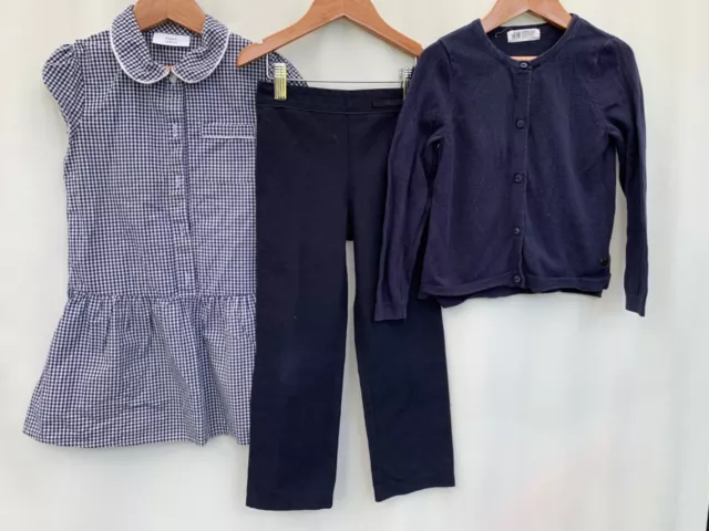 Girls Bundle school uniform dress trousers cardigan age 4/5 years Next H&M
