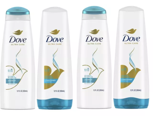 Dove Beauty Daily Moisture 2 Shampoo/ 2 Conditioner Set 12 oz Each