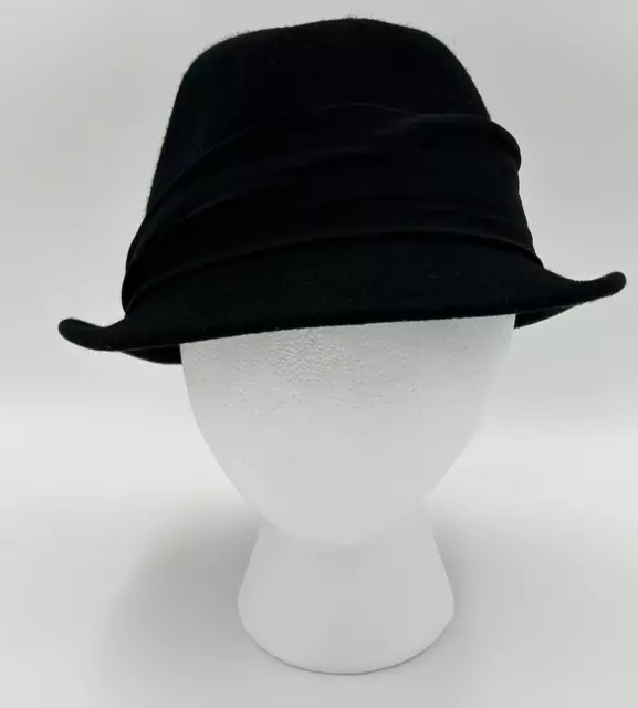 APT 9 Women's Fedora Wool Hat Black with Ribbon Band Winter One Size Fits Most