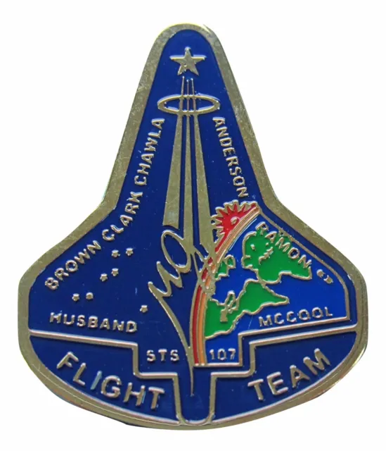 NASA PIN vtg STS-107 FLIGHT TEAM - Space Shuttle COLUMBIA final mission flight