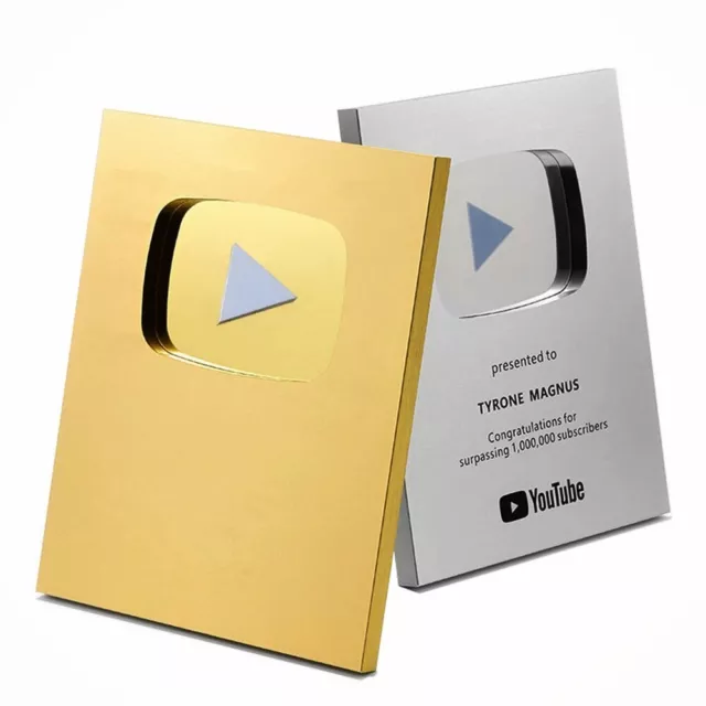 PLAY BUTTON 24K GOLD 1 MILLION SUBSCRIBERS! + Silver Button 100K  Subs! £17,074.50 - PicClick UK
