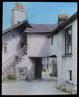 HOUSE AT HAWKSHEAD CUMBRIA 1909 PHOTOGRAPH Magic Lantern Slide