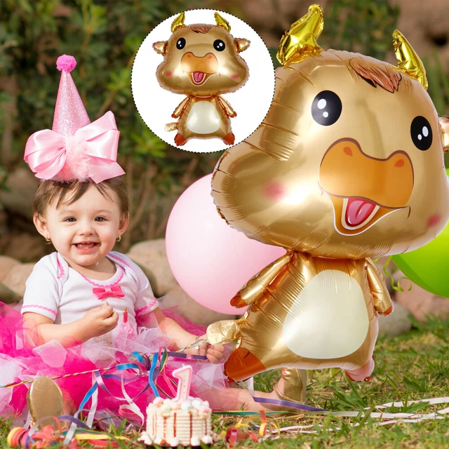 Bauernhof Tier Ballon Für 2. Geburtstag – Kuh-Motiv Mit Großer Zahl 2