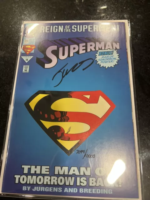 DC Comics Superman Reign of the Supermen #78 June 1993 - Dan Jurgens Signed COA