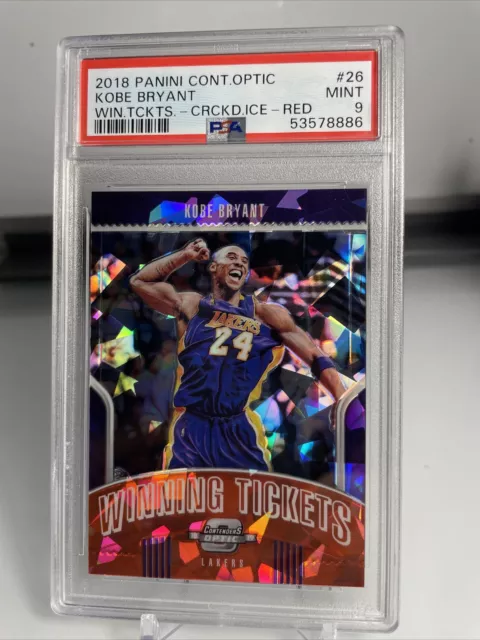 2018 Panini Contenders Optic Kobe Bryant #26 Winning Ticket Red Cracked Ice PSA9