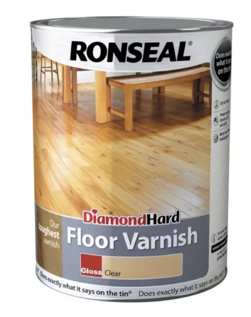 Ronseal Diamante Vernice Pavimento Duro Lucido Trasparente 5 L.