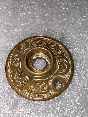 Antique Victorian Heavy Brass Doorknob Rosette 3