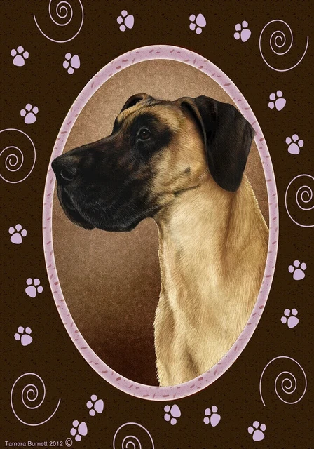 Paws House Flag - Uncropped Fawn Great Dane 17153