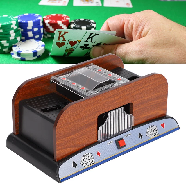 Wood Card Shuffler Automatic Battery Powered Playing Card Shuffler Machine CHW