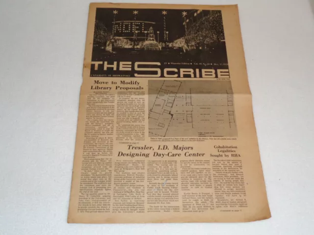 The Scribe University of Bridgeport Vintage 1970 Rare Original Campus Newspaper