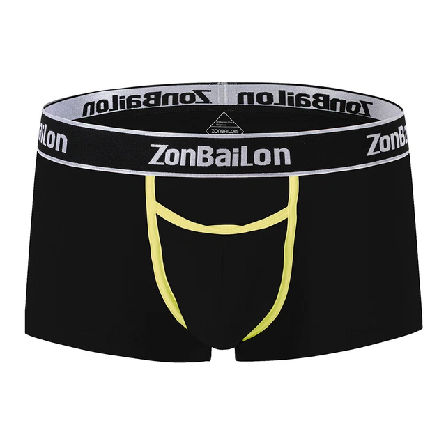 ZONBAILON Men Underwear Bamboo Fiber Breathable Elastic Anti-wear Leg Boxer Set