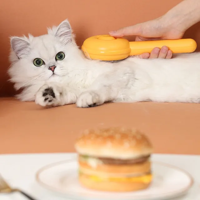 Pettine spazzola per gatti hamburger evitare palla di pelo sciolta accessori per gatti F3