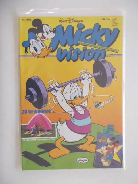 Mickyvision Nr. 16 (1990) mit Sticker - Walt Disney - Ehapa Verlag - Zustand 1-2