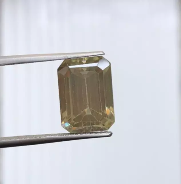 6.15 Cts Yellow Moissanite Diamond 12x9x6MM Brilliant Emerald moissanite diamond 3