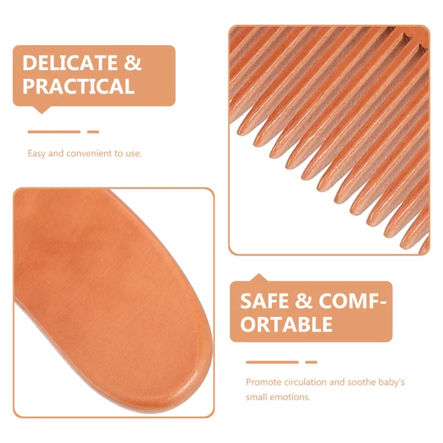 1 Set of Multi-use Wool Brush for Baby Wooden Comb Baby Brush and Comb Hair 2