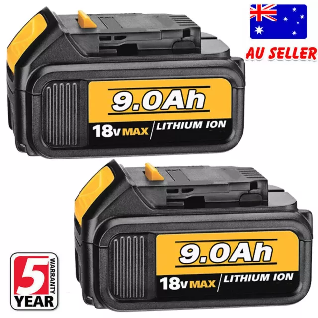 2X 9Ah For DEWALT 18V 6Ah XR DCB184 DCB184-XE LI-Ion Slide BATTERY DCB182 DCB200