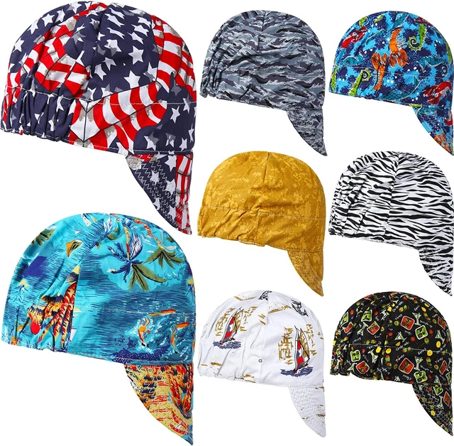 8 Pcs Unisex Reversible Welding Cap Elastic Flame Resistant Cotton Welding